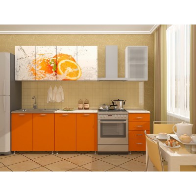 Кухня с фотопечатью Апельсин 2.0