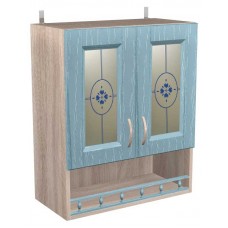 Шкаф навесной с 2 витражными дверками Кантри